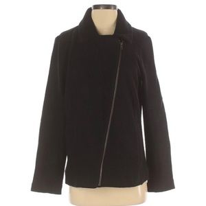 Magnolia Grace Wool Jacket Black Coat Motto Zipper Winter